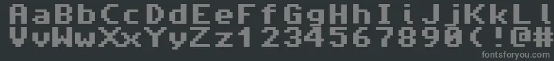 Fonte AmigaForever – fontes cinzas em um fundo preto