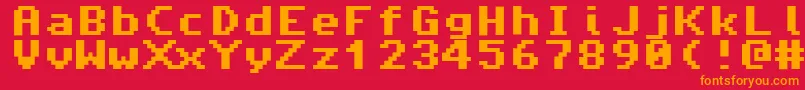 AmigaForever Font – Orange Fonts on Red Background