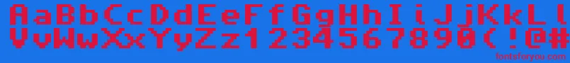 AmigaForever Font – Red Fonts on Blue Background