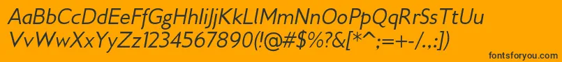 Police Gilliusadfno2Italic – polices noires sur fond orange