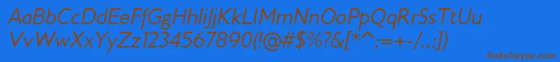 Gilliusadfno2Italic Font – Brown Fonts on Blue Background