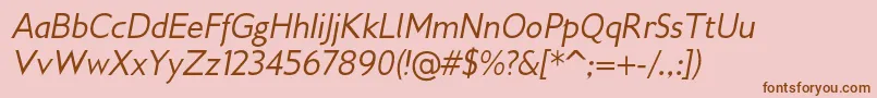 Gilliusadfno2Italic Font – Brown Fonts on Pink Background