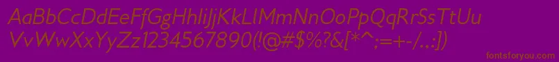 Gilliusadfno2Italic Font – Brown Fonts on Purple Background