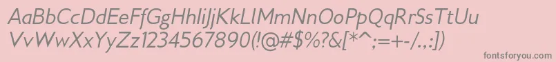 Шрифт Gilliusadfno2Italic – серые шрифты на розовом фоне