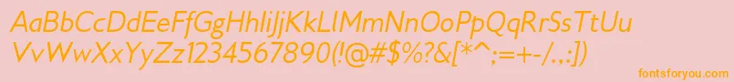 Lisätietoja Gilliusadfno2Italic-fontista Gilliusadfno2Italic-fontti – oranssit fontit vaaleanpunaisella taustalla