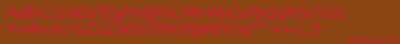 Gilliusadfno2Italic Font – Red Fonts on Brown Background