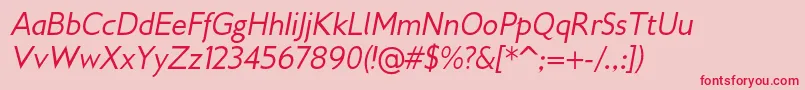 Шрифт Gilliusadfno2Italic – красные шрифты на розовом фоне