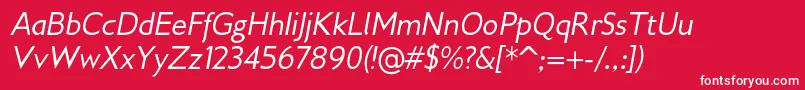Gilliusadfno2Italic Font – White Fonts on Red Background