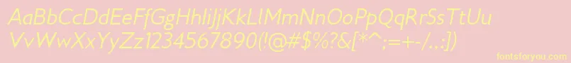 Gilliusadfno2Italic Font – Yellow Fonts on Pink Background