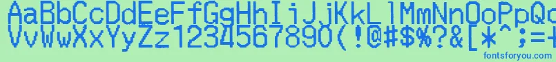 fuente MerchantCopyDoublesize – Fuentes Azules Sobre Fondo Verde