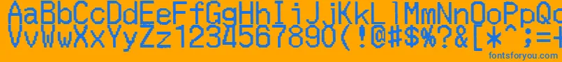 MerchantCopyDoublesize Font – Blue Fonts on Orange Background