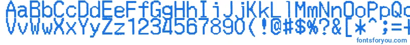 フォントMerchantCopyDoublesize – 白い背景に青い文字