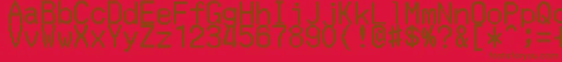 MerchantCopyDoublesize Font – Brown Fonts on Red Background