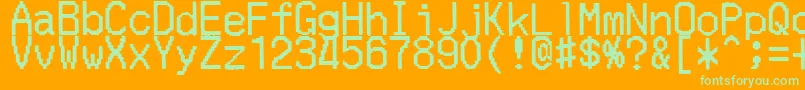 MerchantCopyDoublesize Font – Green Fonts on Orange Background