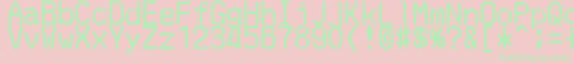 MerchantCopyDoublesize Font – Green Fonts on Pink Background