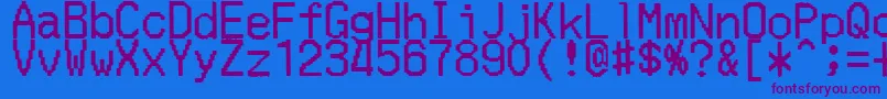 MerchantCopyDoublesize Font – Purple Fonts on Blue Background