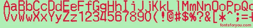 MerchantCopyDoublesize Font – Red Fonts on Green Background