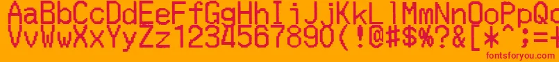 Шрифт MerchantCopyDoublesize – красные шрифты на оранжевом фоне
