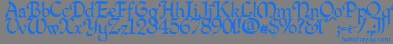 Quillperpendicularregular Font – Blue Fonts on Gray Background