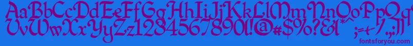 Quillperpendicularregular Font – Purple Fonts on Blue Background