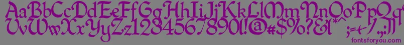 Quillperpendicularregular Font – Purple Fonts on Gray Background