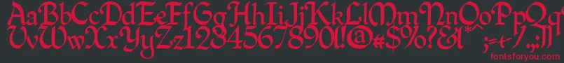 Quillperpendicularregular Font – Red Fonts on Black Background