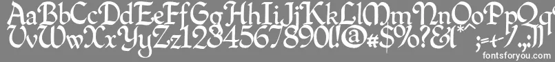 フォントQuillperpendicularregular – 灰色の背景に白い文字