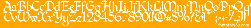 Quillperpendicularregular Font – White Fonts on Orange Background