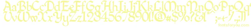 Quillperpendicularregular Font – Yellow Fonts on White Background