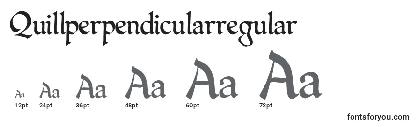 Größen der Schriftart Quillperpendicularregular
