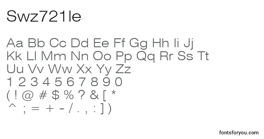 Swz721leフォント–アルファベット、数字、特殊文字