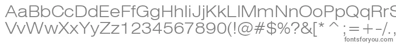 Swz721le-fontti – harmaat kirjasimet valkoisella taustalla