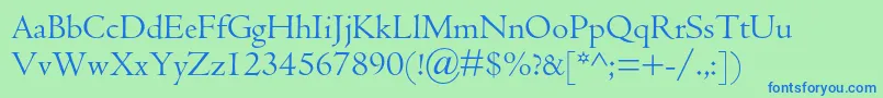 Centaurmtstd Font – Blue Fonts on Green Background