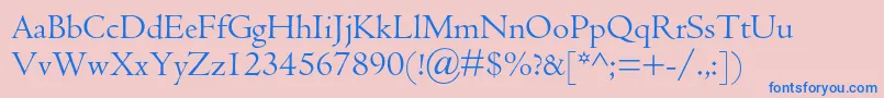Centaurmtstd-Schriftart – Blaue Schriften auf rosa Hintergrund