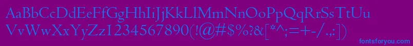 Centaurmtstd Font – Blue Fonts on Purple Background