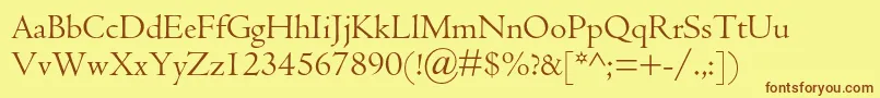 Centaurmtstd Font – Brown Fonts on Yellow Background