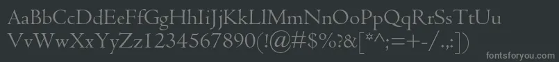 フォントCentaurmtstd – 黒い背景に灰色の文字