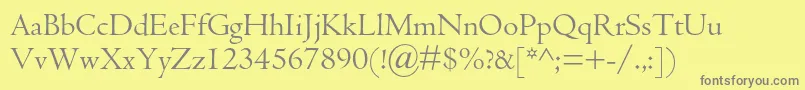 Centaurmtstd-Schriftart – Graue Schriften auf gelbem Hintergrund