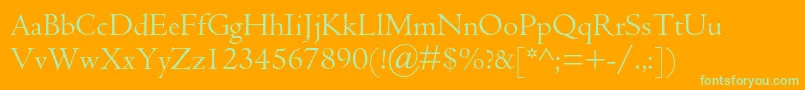 Centaurmtstd Font – Green Fonts on Orange Background