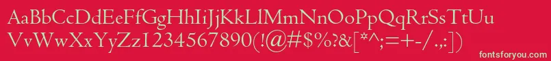 Centaurmtstd Font – Green Fonts on Red Background