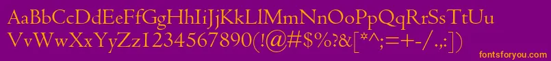 Centaurmtstd Font – Orange Fonts on Purple Background