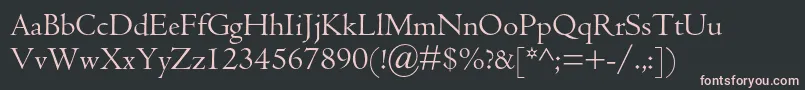 Centaurmtstd Font – Pink Fonts on Black Background
