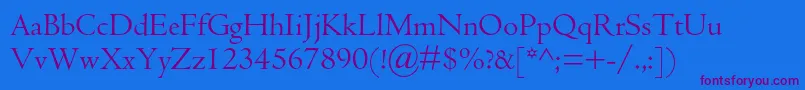 Centaurmtstd Font – Purple Fonts on Blue Background