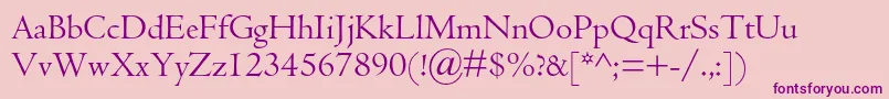 Centaurmtstd Font – Purple Fonts on Pink Background