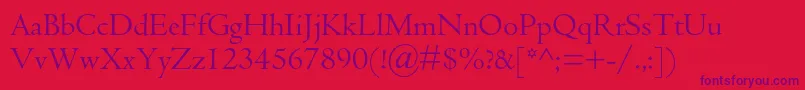 Centaurmtstd Font – Purple Fonts on Red Background