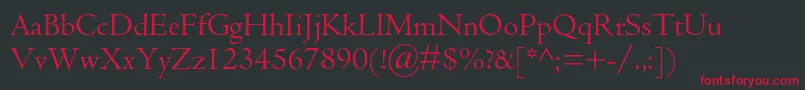 Centaurmtstd Font – Red Fonts on Black Background