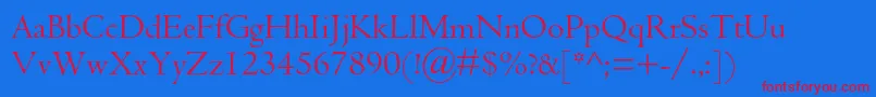 Centaurmtstd Font – Red Fonts on Blue Background