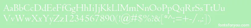 フォントCentaurmtstd – 緑の背景に白い文字