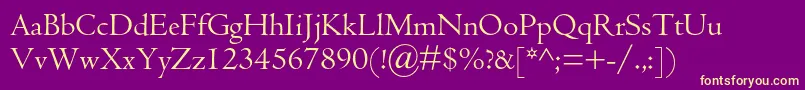 Centaurmtstd Font – Yellow Fonts on Purple Background