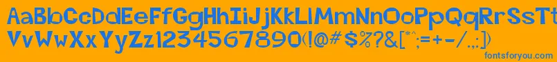 BeatsvilleRegular Font – Blue Fonts on Orange Background